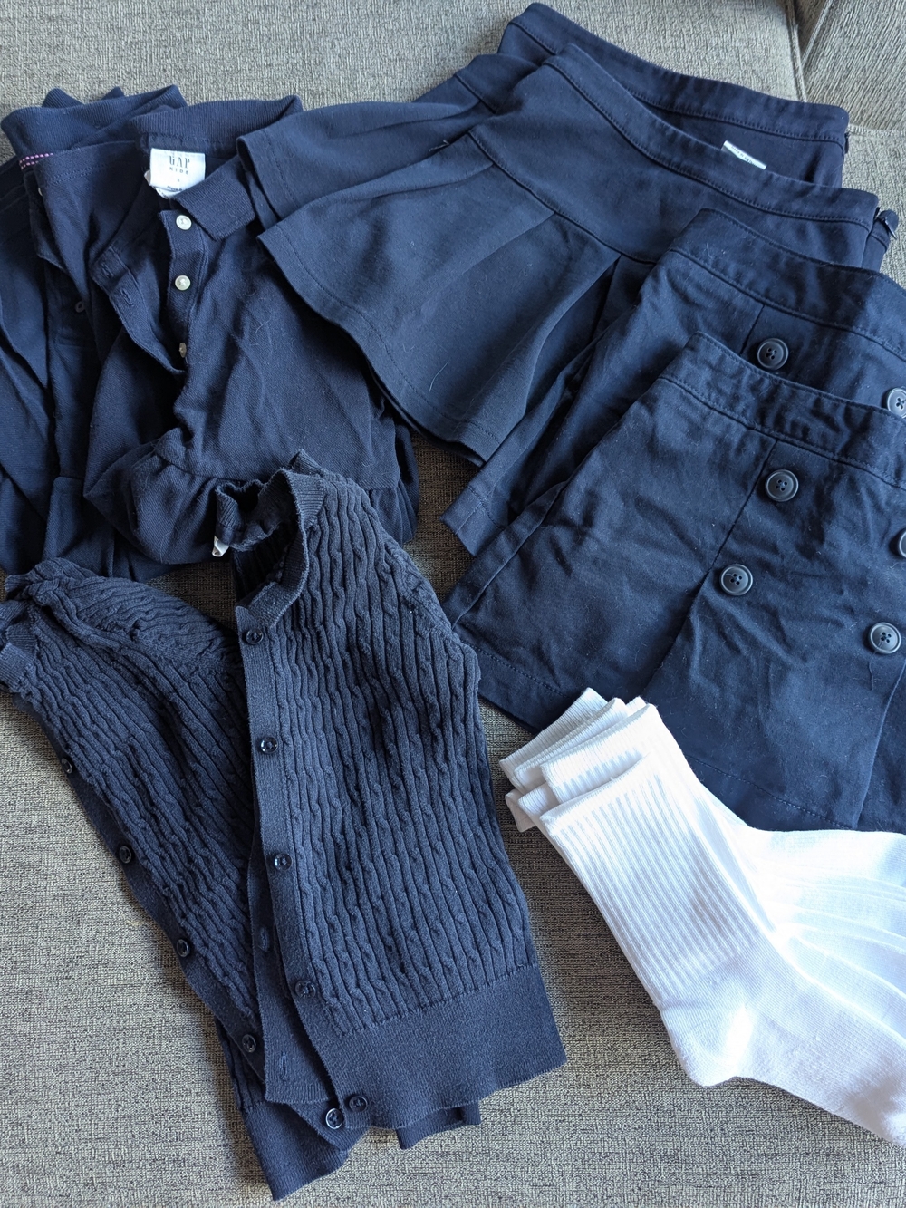 GAP Navy Blue Girls School Uniform Skirt, Cardigan, Polo & Socks